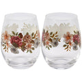 Moody Floral Wine Glass