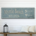 Personalized Rustic City Town Canvas Sign with Latitude Longitude Coordinates